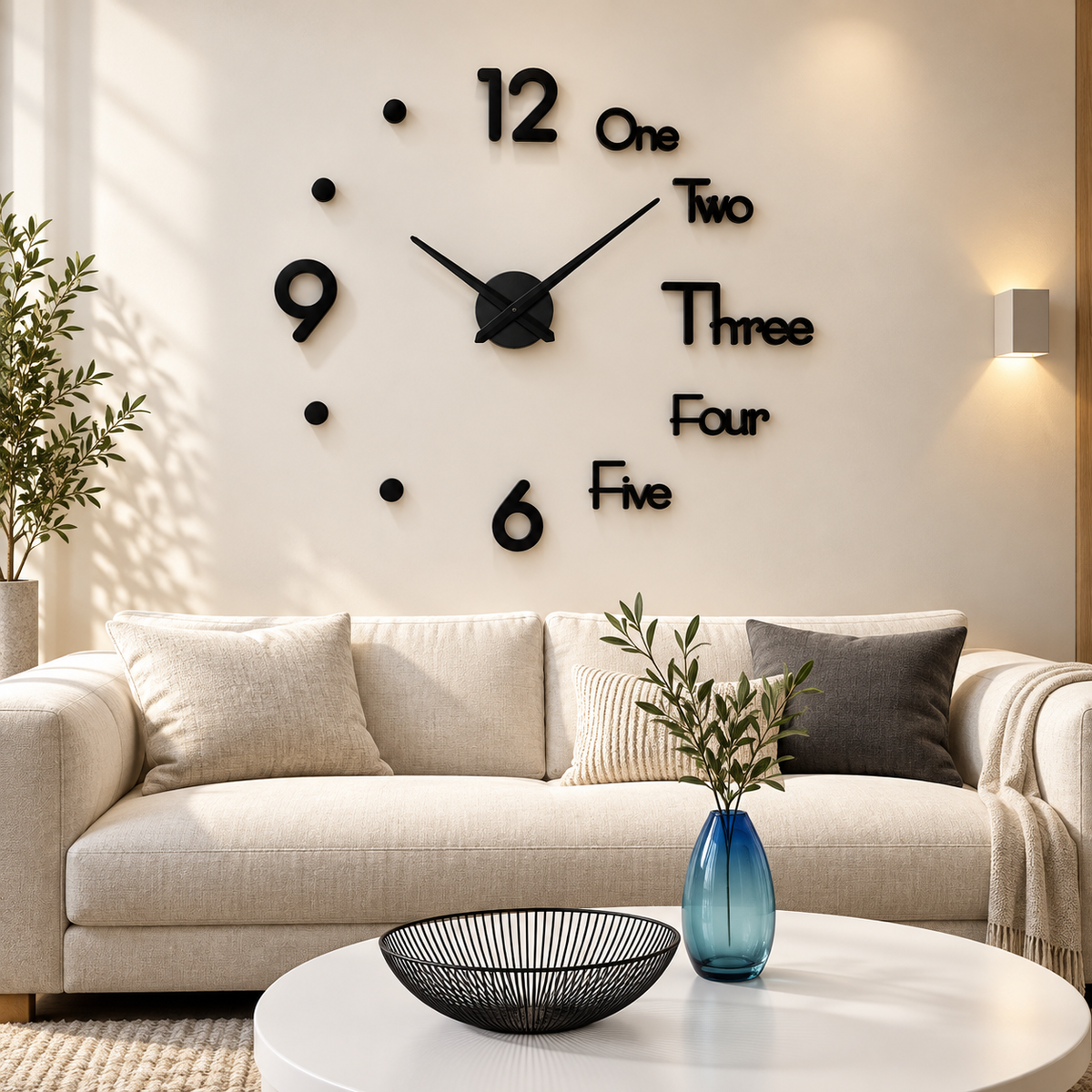 Calligrap Large Wooden DIY Wall Clock with 12-Inch Hands