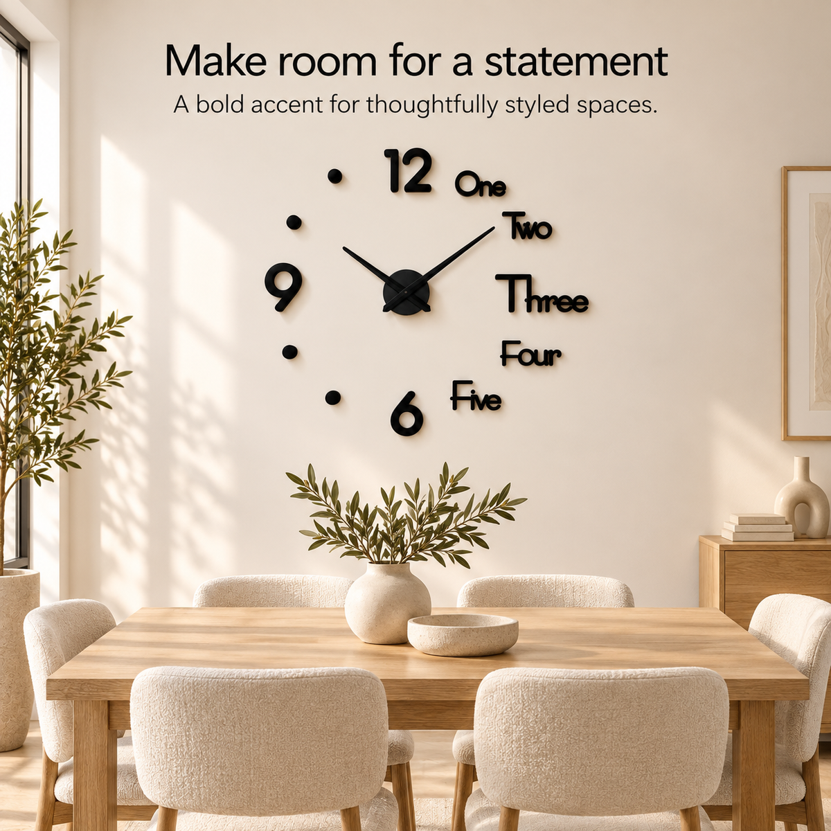 Calligrap Large Wooden DIY Wall Clock with 12-Inch Hands
